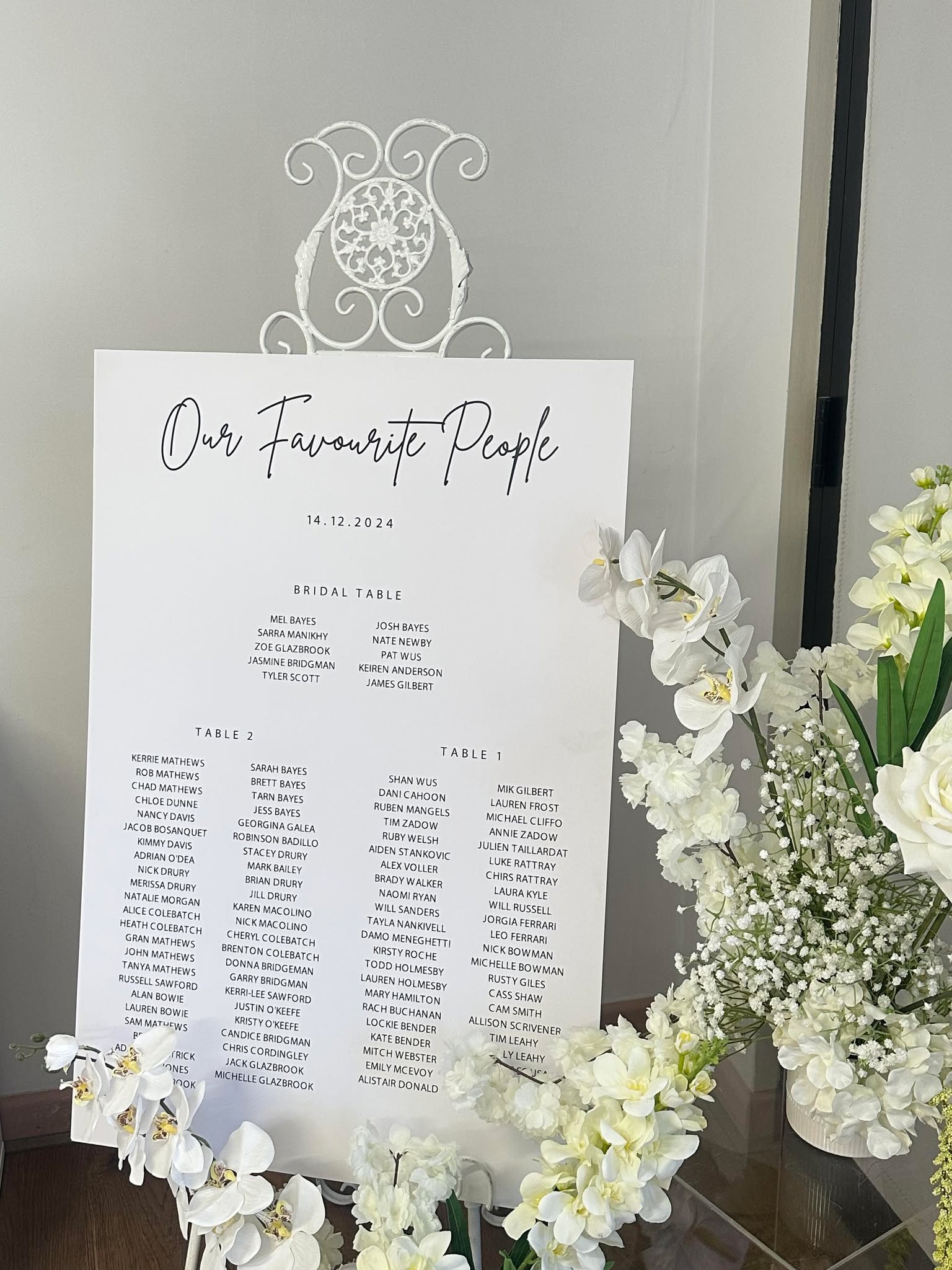 Professional Wedding Seating Chart Hire for Perfect Guest Arrangements