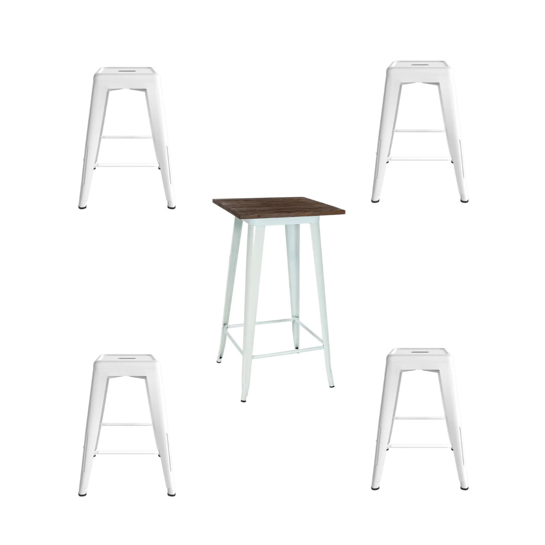 Bar Table & Stools Package White Tolix Adelaide Wedding Hire