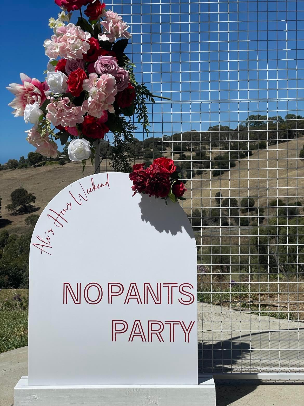Personalised Acrylic Arch Signage with Base – Adelaide Wedding Hire